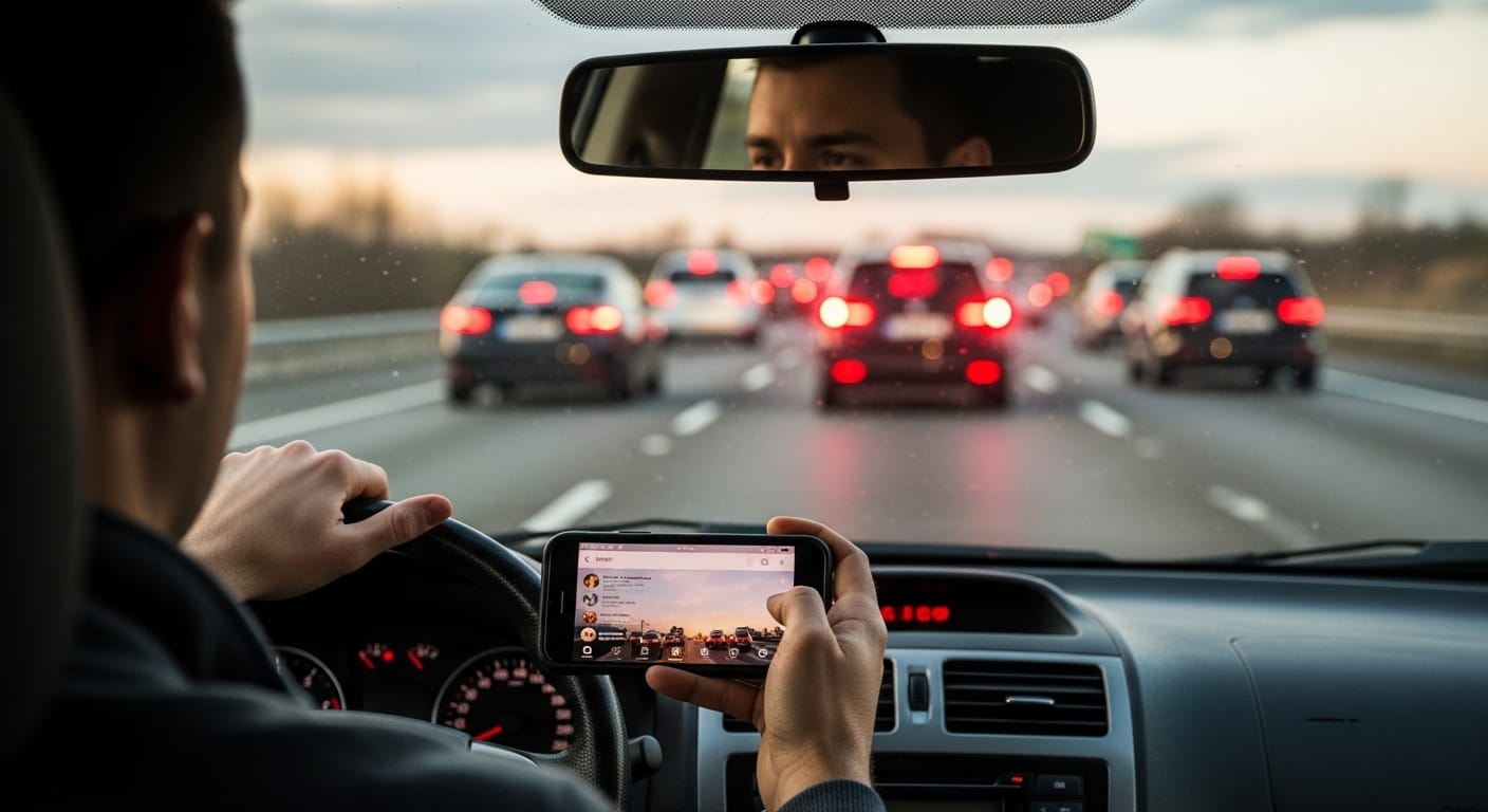 Driver phone distraction and speeding before a crash