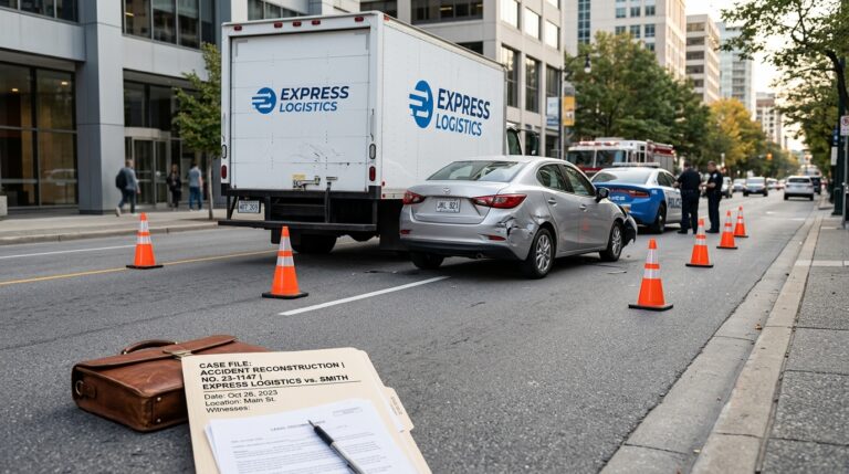 Attorney reviewing driver qualification records for a commercial vehicle accident claim