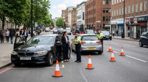 Road rage accident claim involving aggressive driving and a car crash scene